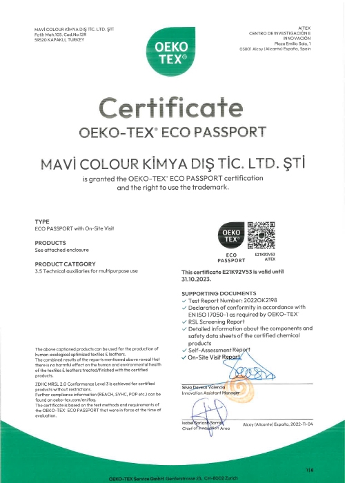 OEKO-TEX ECO PASSPORT b